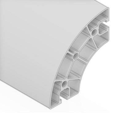 10-9090RC-0-2000MM MODULAR SOLUTIONS EXTRUDED PROFILE 90MM X 90MM ROUND CORNER, CUT TO THE LENGTH OF 2000 MM